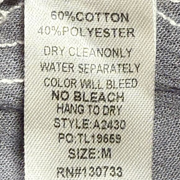 Umgee Mini Tunic Embroidered Dress Sz M Strappy Racerback Sundress Gray & White - Picture 8 of 8